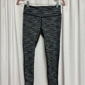 Zella Black and White Striped Leggings